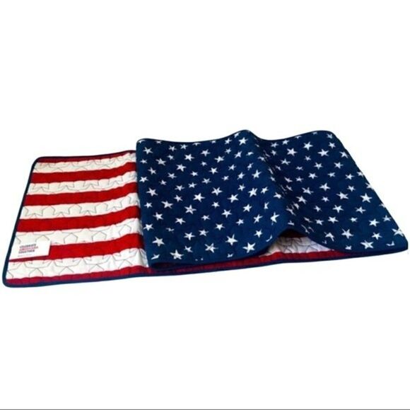 New! Patriotic Americana Stripes Stars Kitchen Table Linens Runner Napkins Set - Picture 11 of 13